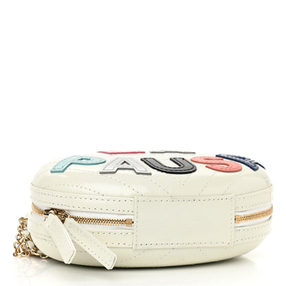 Chanel Embroidered Lambskin Chevron Quilted La Pausa Evening Bag White 4 of 10