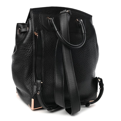 Alexander Wang Pebbled Calfskin Prisma Skeletal Backpack Black Rose Gold Hardware 2 of 4