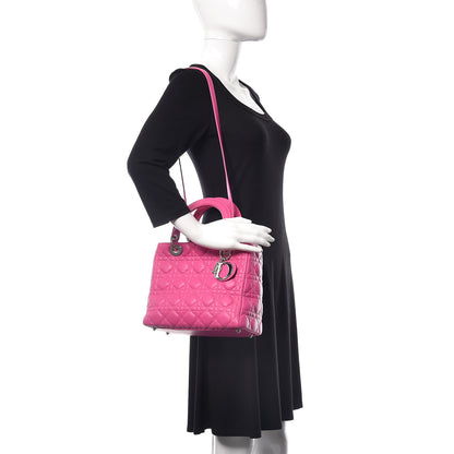 Christian Dior Lambskin Cannage Medium Lady Dior Pink 2 of 9