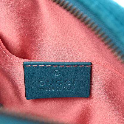 Gucci Velvet Matelasse GG Marmont Belt Bag 75 30 Pavone Cyan 6 of 11