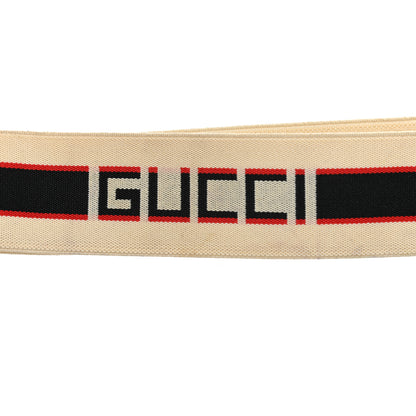 Gucci Jacquard Crystal Stripe Double G Belt 85 34 White 6 of 7