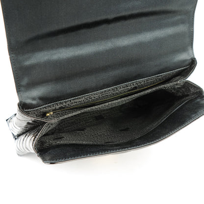 Lanvin Patent Chevron Quilted Shoulder Bag Black 5 of 6