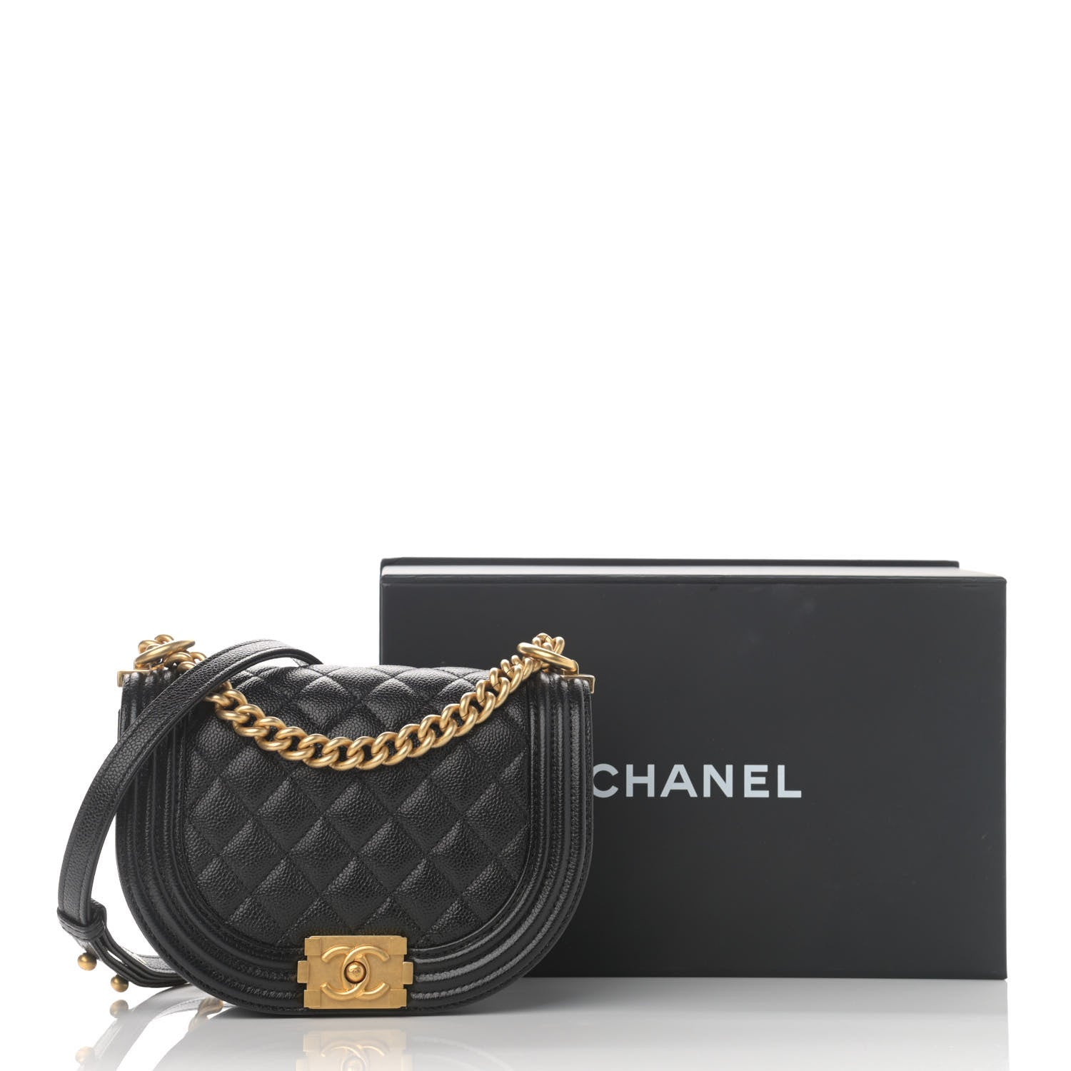Chanel Caviar Quilted Small Boy Messenger Bag Black 12 of 12