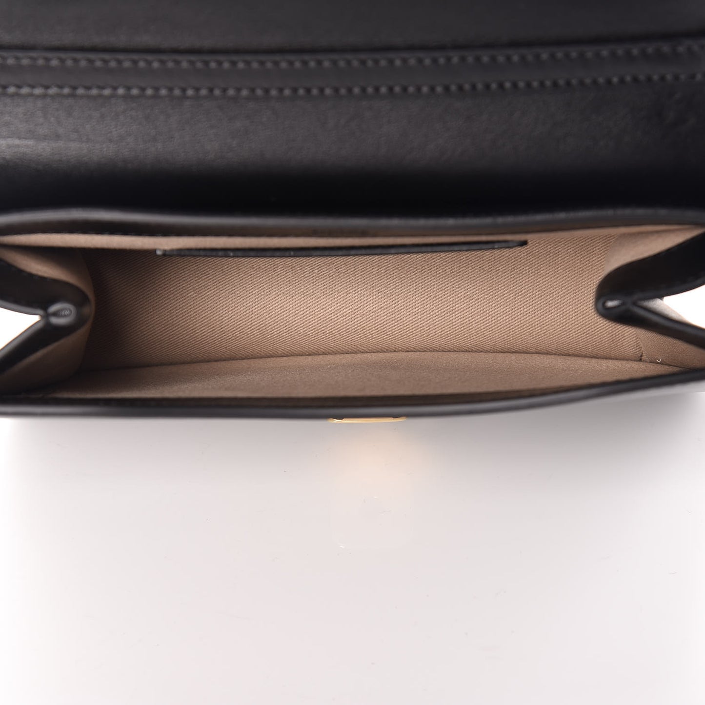 Calfskin Suede C Clutch With Chain Black
