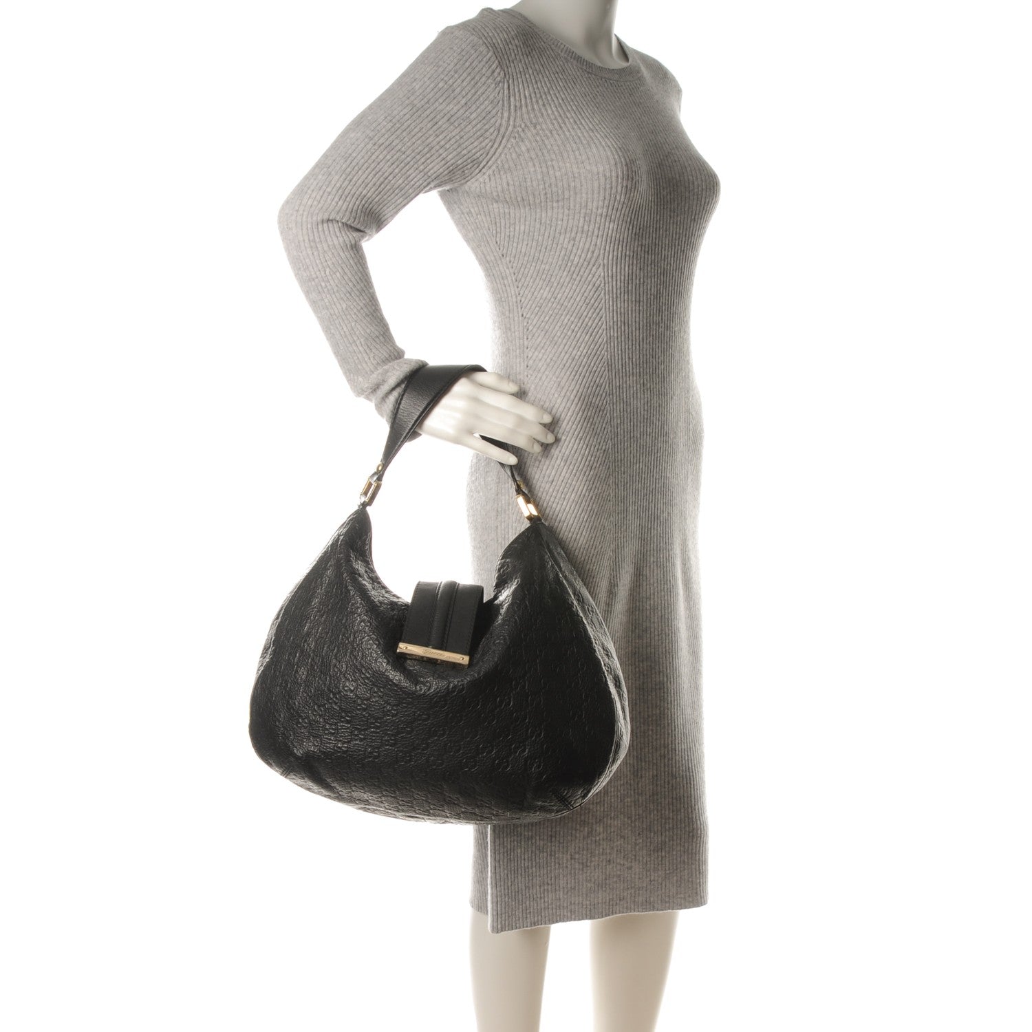 Gucci Guccissima Large New Ladies Web Hobo Black 2 of 8