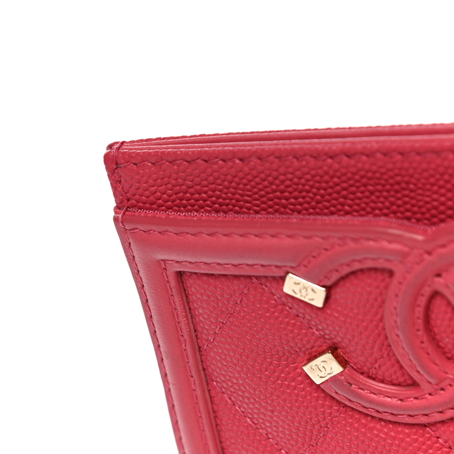 Chanel Caviar Quilted Filigree Card Holder Pink 15 of 17