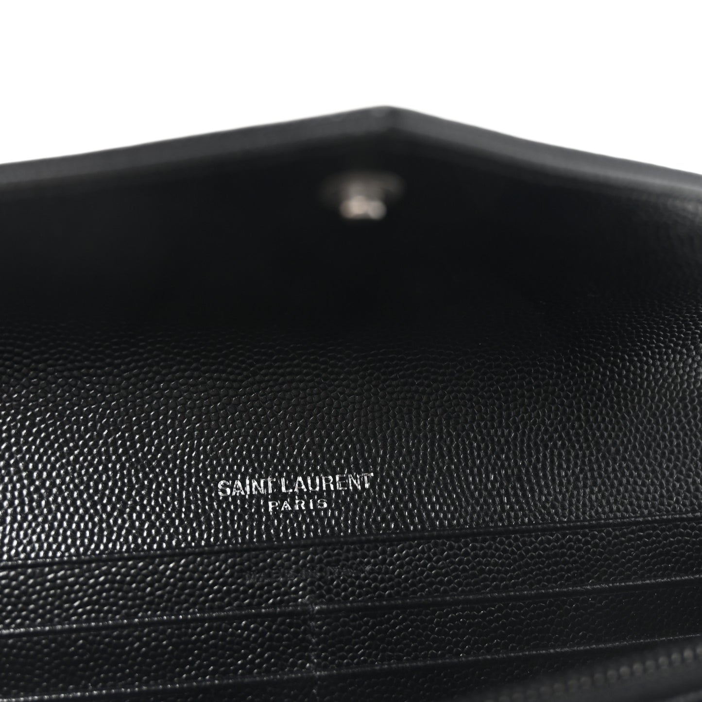 Grain De Poudre Matelasse Chevron Monogram Flap Wallet Black