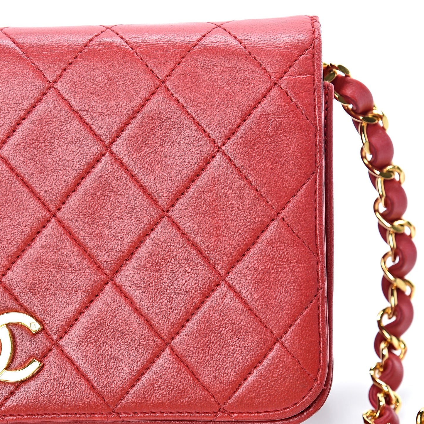 Lambskin Quilted Mini Flap Red