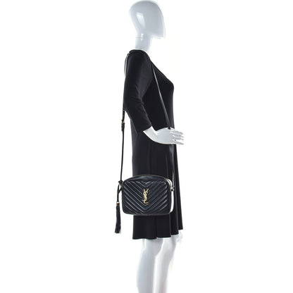 Saint Laurent Calfskin Matelasse Monogram Lou Camera Bag Black 2 of 11