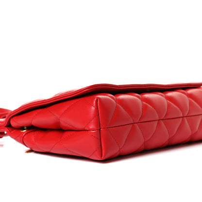 Balenciaga Nappa Calfskin Quilted Medium Touch B Shoulder Bag Bright Red 9 of 14