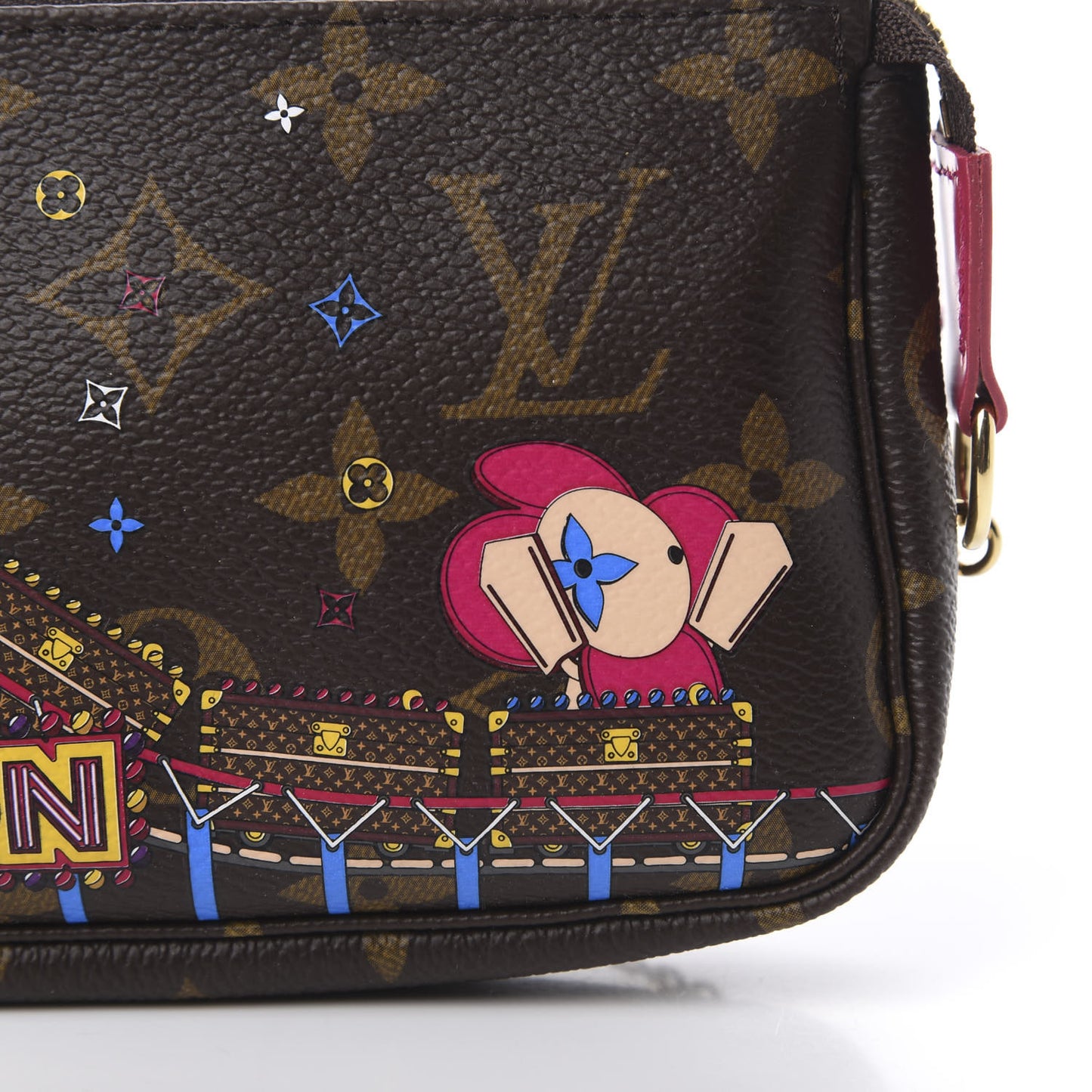 Monogram 2020 Christmas Animation Roller Coaster Mini Pochette Accessories Pivoine