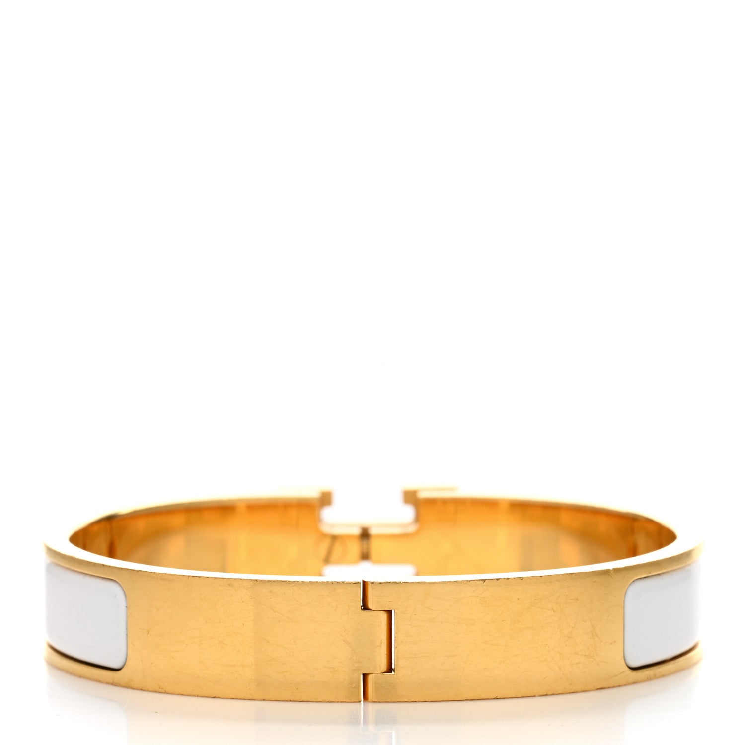Hermes Enamel Narrow Clic Clac H Bracelet PM White 3 of 5