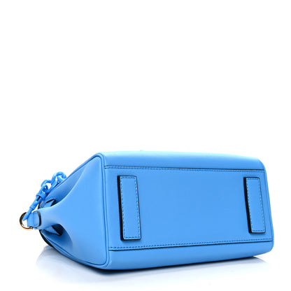 Versace Calfskin Medium La Medusa Top Handle Handbag Blue 3 of 8