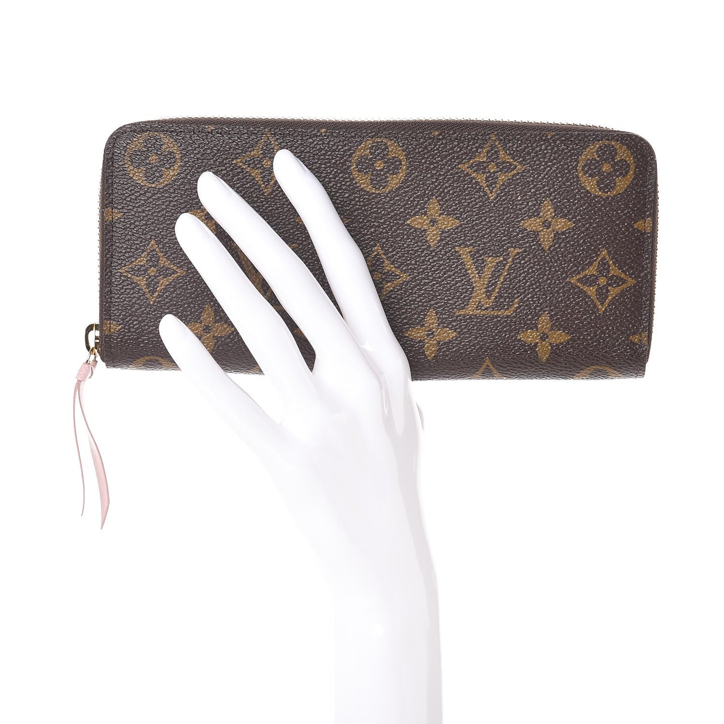 Monogram Clemence Wallet Rose Ballerine