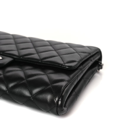 Chanel Lambskin Quilted Clutch with Chain Flap Black 9 of 10