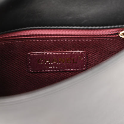 Chanel Calfskin Stitched Flap Black 6 of 15