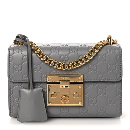 Gucci Guccissima Small Padlock Shoulder Bag Grey 1 of 9