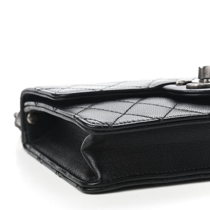 Chanel Goatskin Quilted Logo Small Chic Flap Black 7 of 8