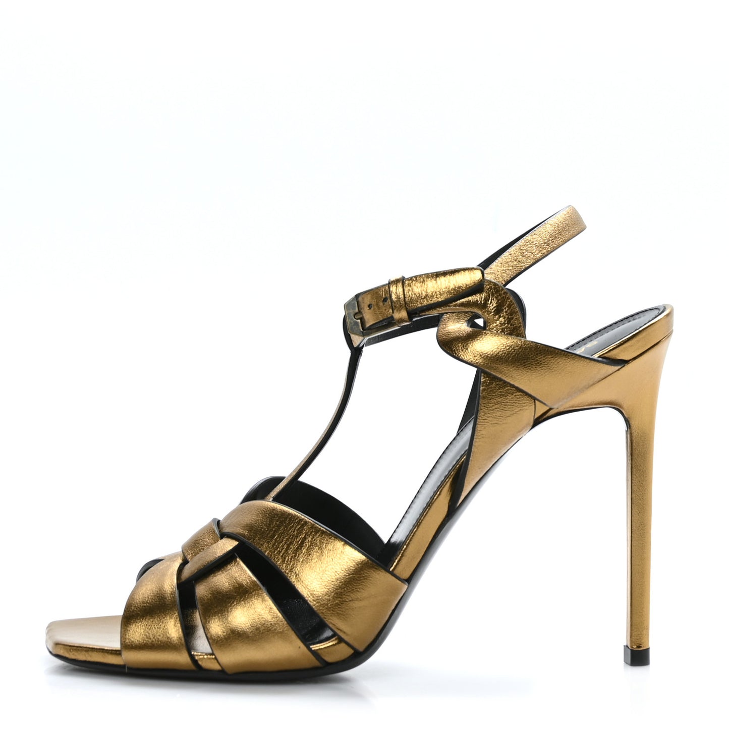 Metallic Calfskin Tribute 105 Sandals 40 Dark Gold