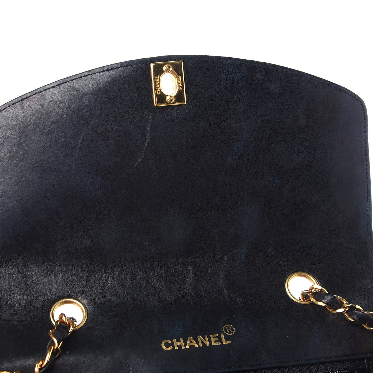 Patent Quilted Small Single Flap Bag Black