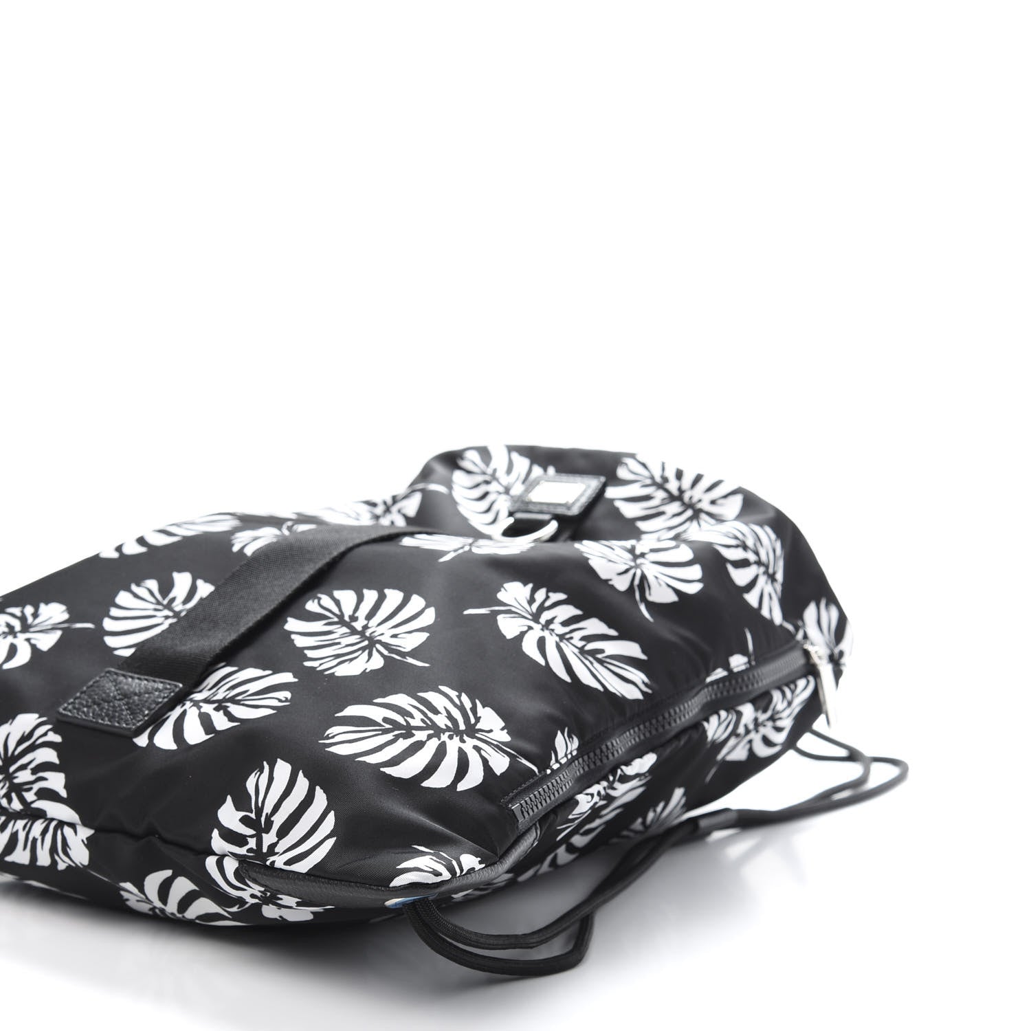 Dolce & Gabbana Nylon Black Palm Drawstring Backpack Black 6 of 10