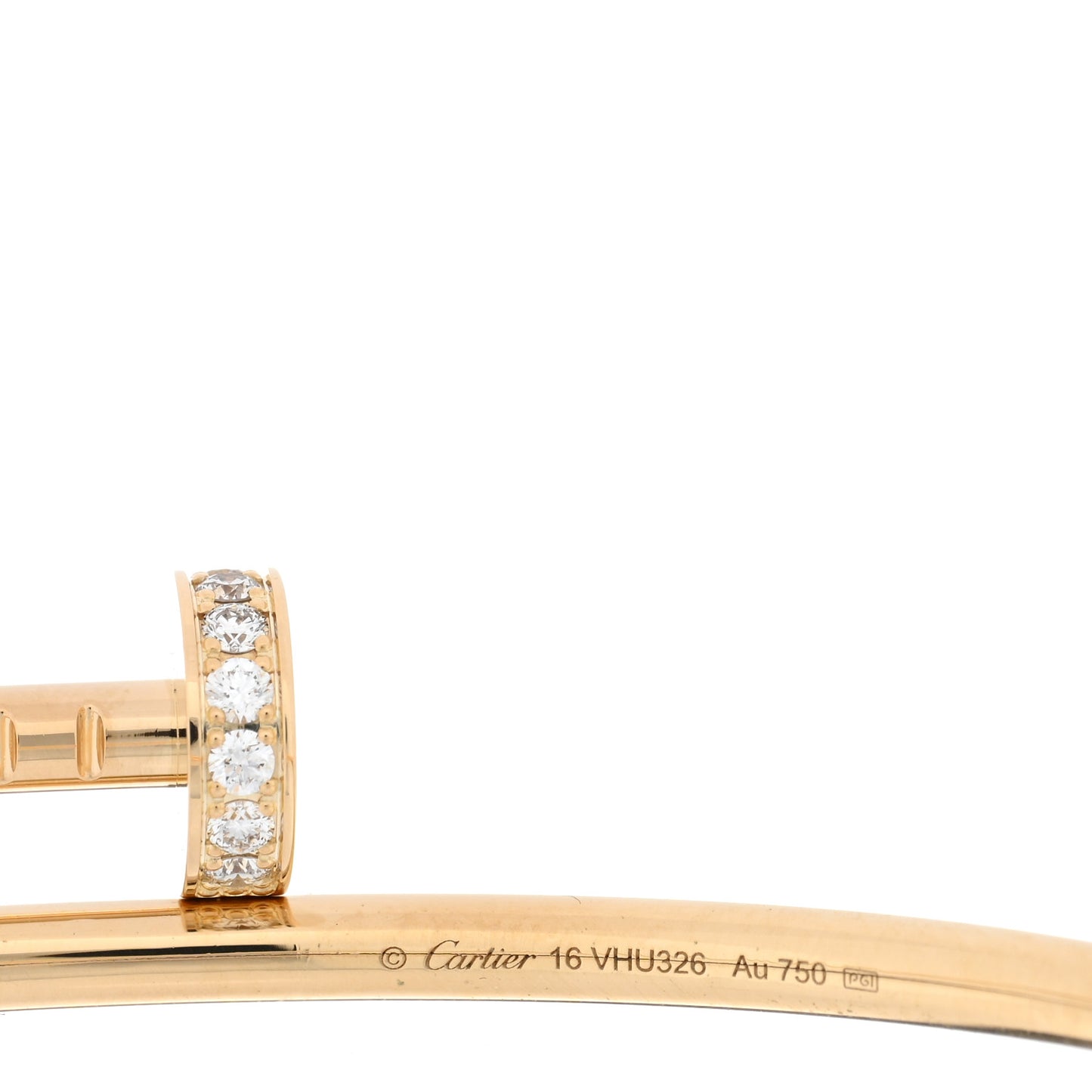 18K Yellow Gold Diamond Small Juste Un Clou Bracelet 16
