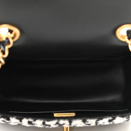 Chanel Tweed Houndstooth Mini Square Flap Black White 4 of 10
