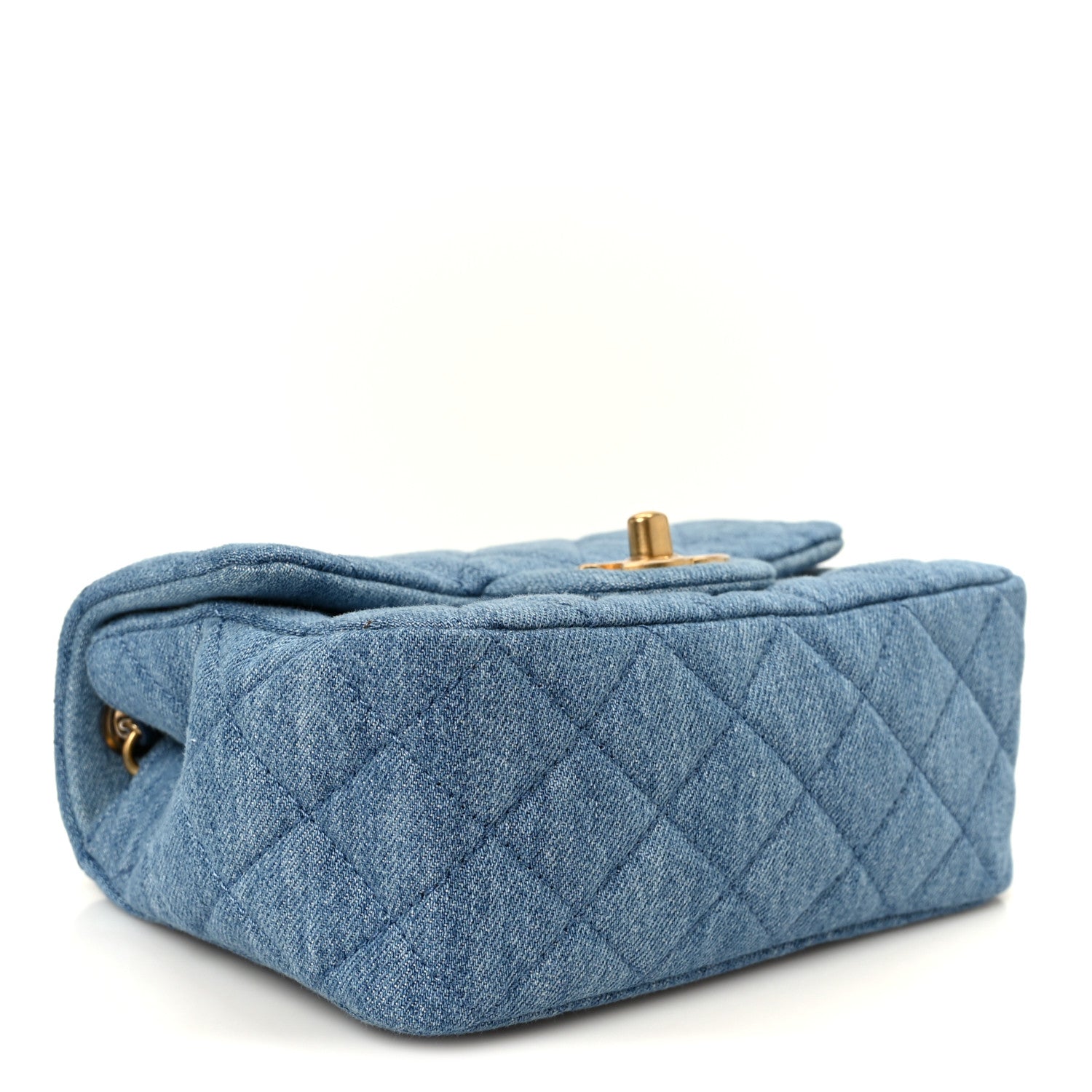 Chanel Denim Quilted Mini Pearl Crush Flap Blue 4 of 12