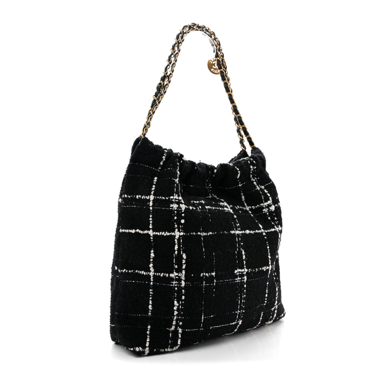 Wool Tweed Quilted Chanel 22 Black Multicolor