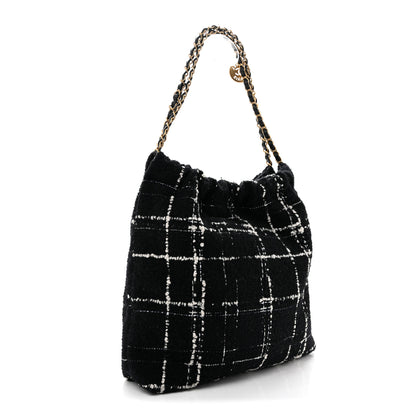 Chanel Wool Tweed Quilted Chanel 22 Black Multicolor 4 of 14