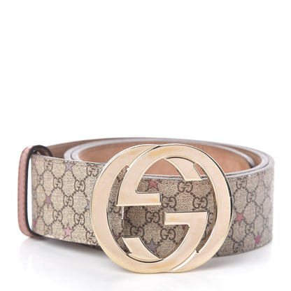 Gucci GG Supreme Monogram Stars Interlocking G Belt 80 32 Pink 1 of 6