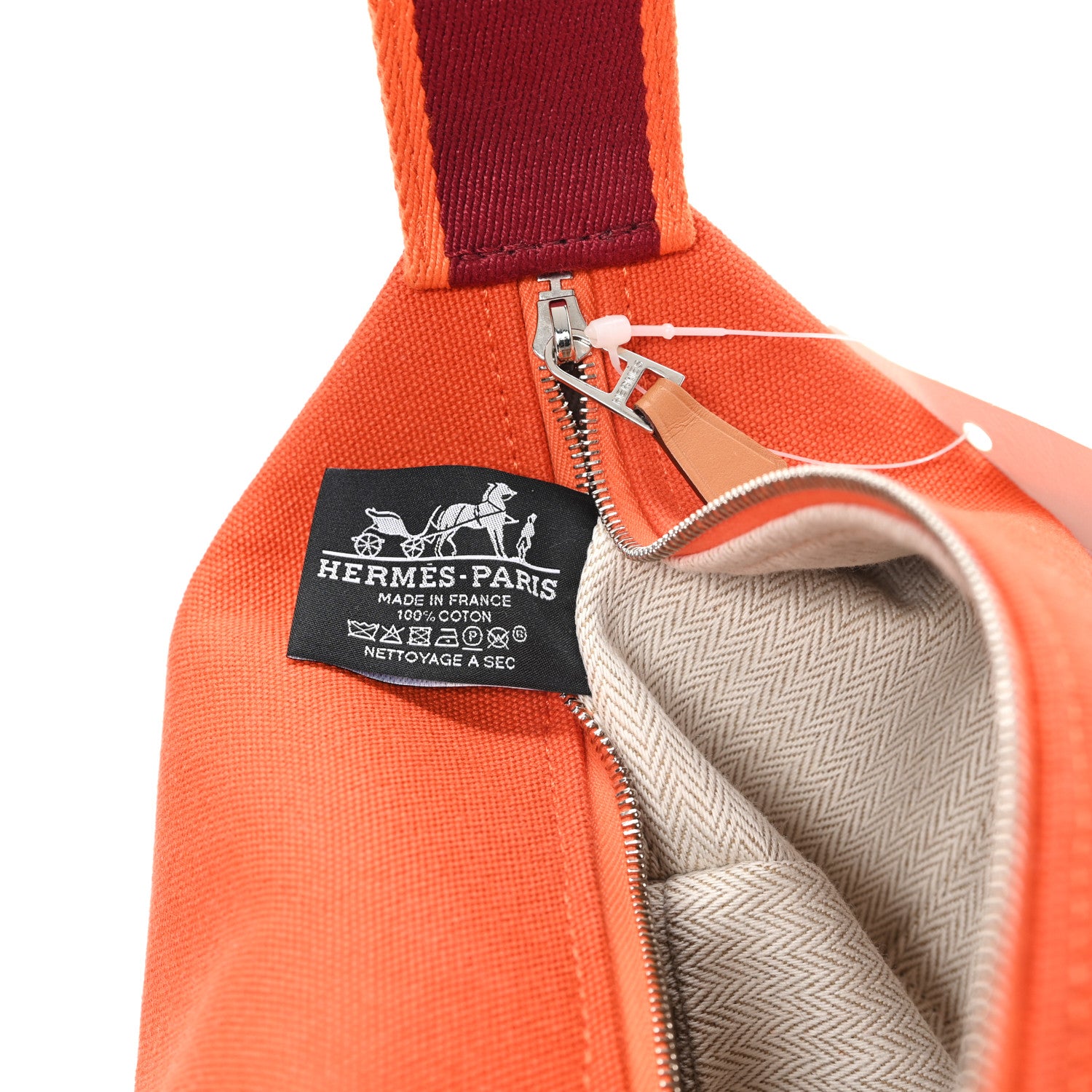 Hermes Canvas Small Bride-A-Brac Pouch Orange Feu 6 of 6