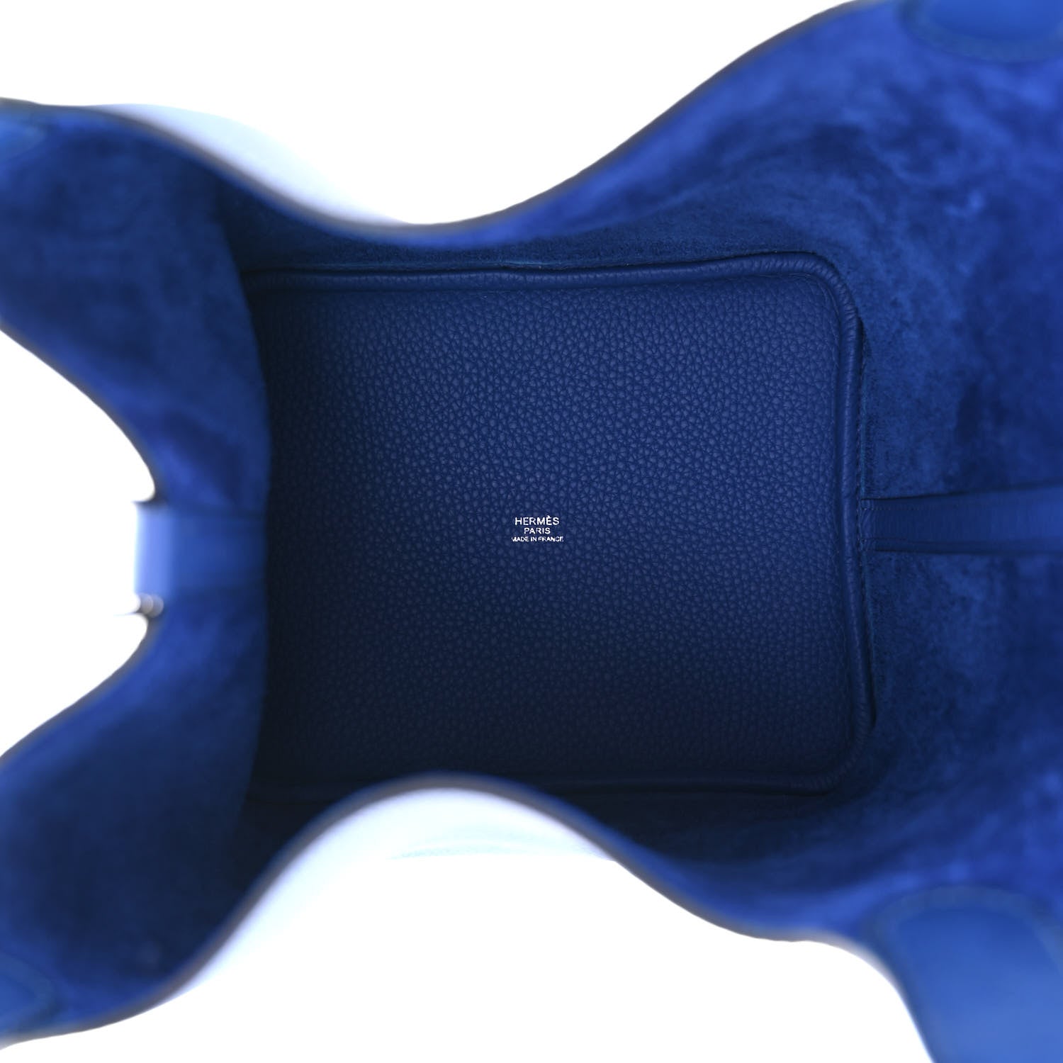 Hermes Taurillon Clemence Ostrich Touch Picotin Lock 22 Bleu Electrique 5 of 12