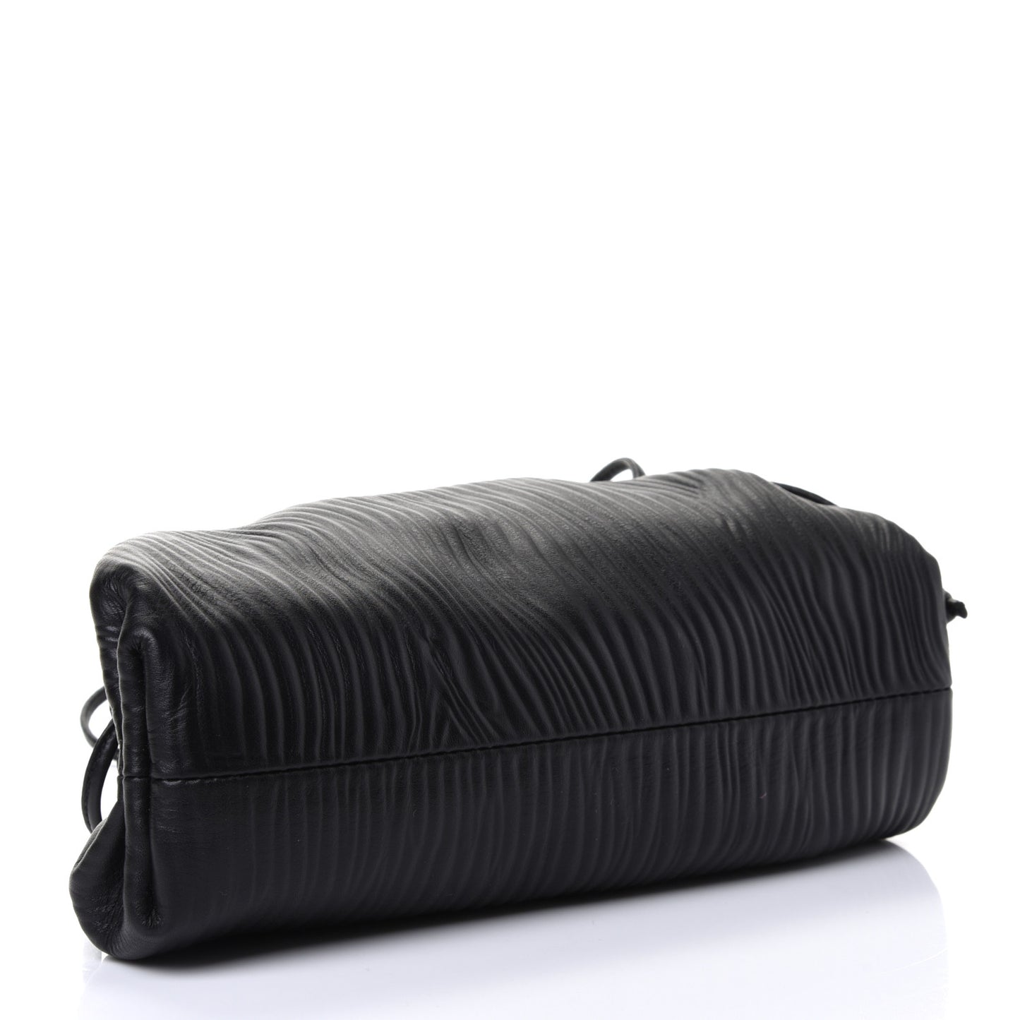 Bark Calfskin Embossed The Mini Pouch Clutch Black