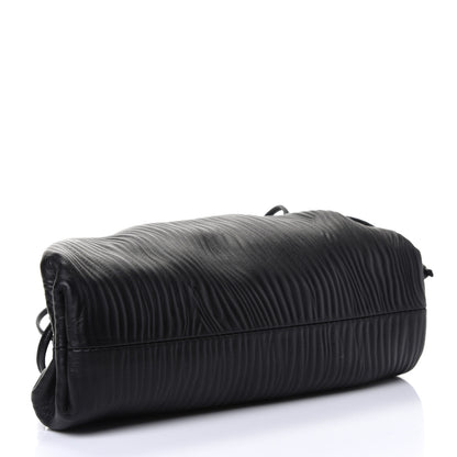 Bottega Veneta Bark Calfskin Embossed The Mini Pouch Clutch Black 3 of 4