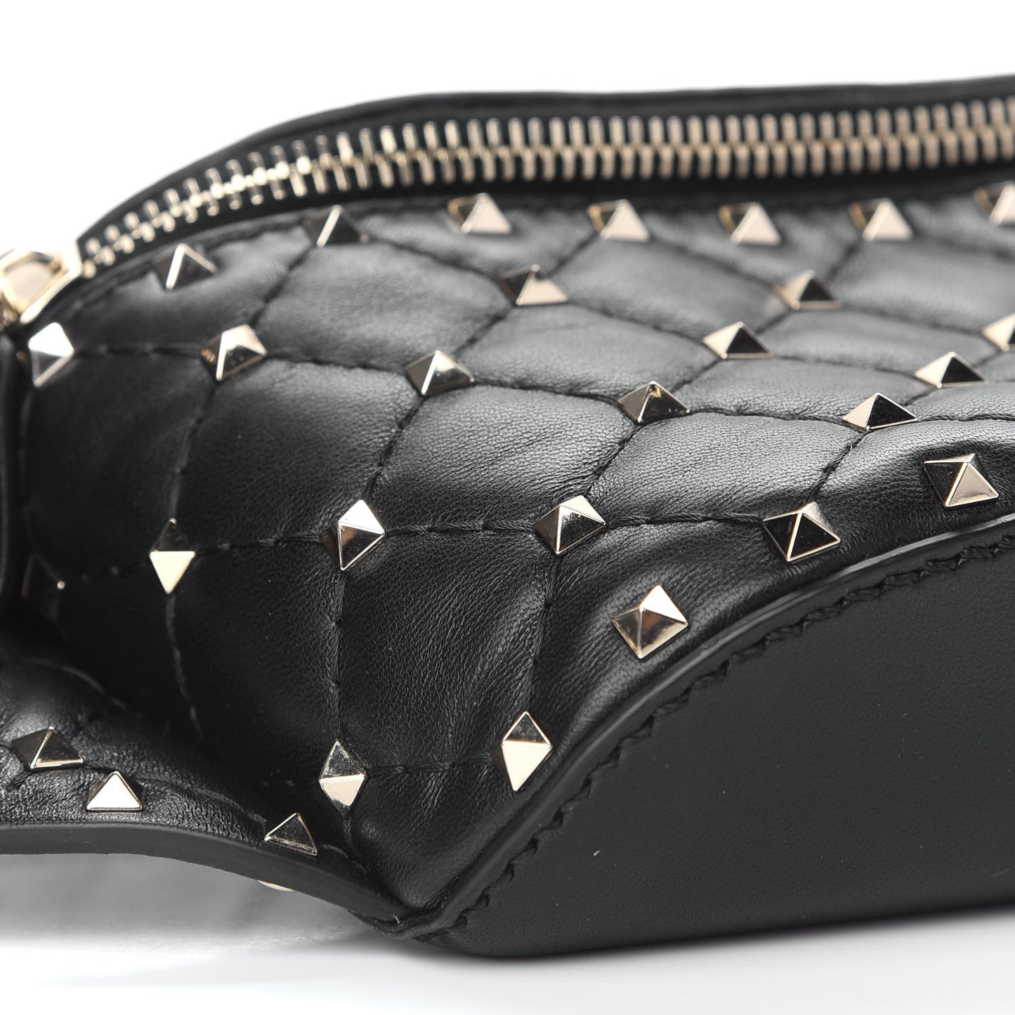 Nappa Rockstud Spike Belt Bag 85 Black