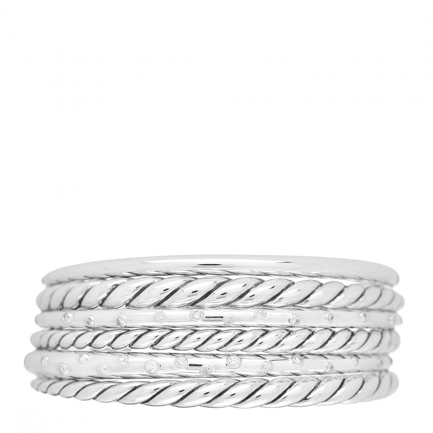 Sterling Silver Diamond 29mm Pure Form Cuff Bracelet