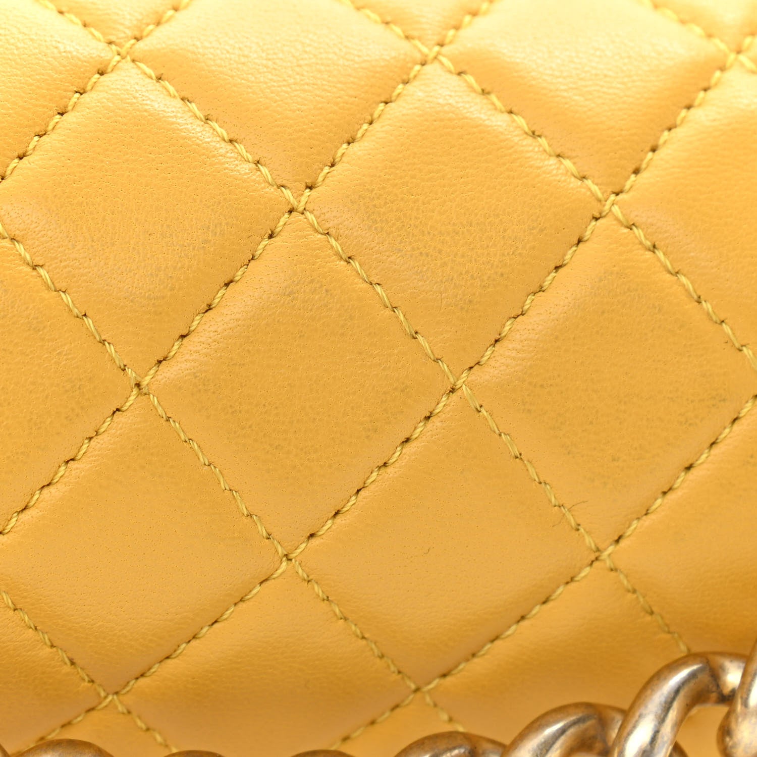 Chanel Calfskin Quilted Medium Boy Flap Yellow 12 of 13