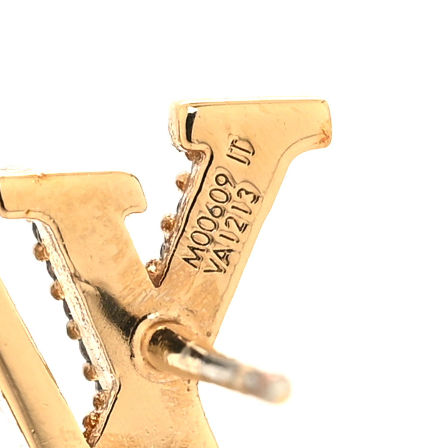 Louis Vuitton Metal Crystal LV Iconic Earrings Gold 5 of 5