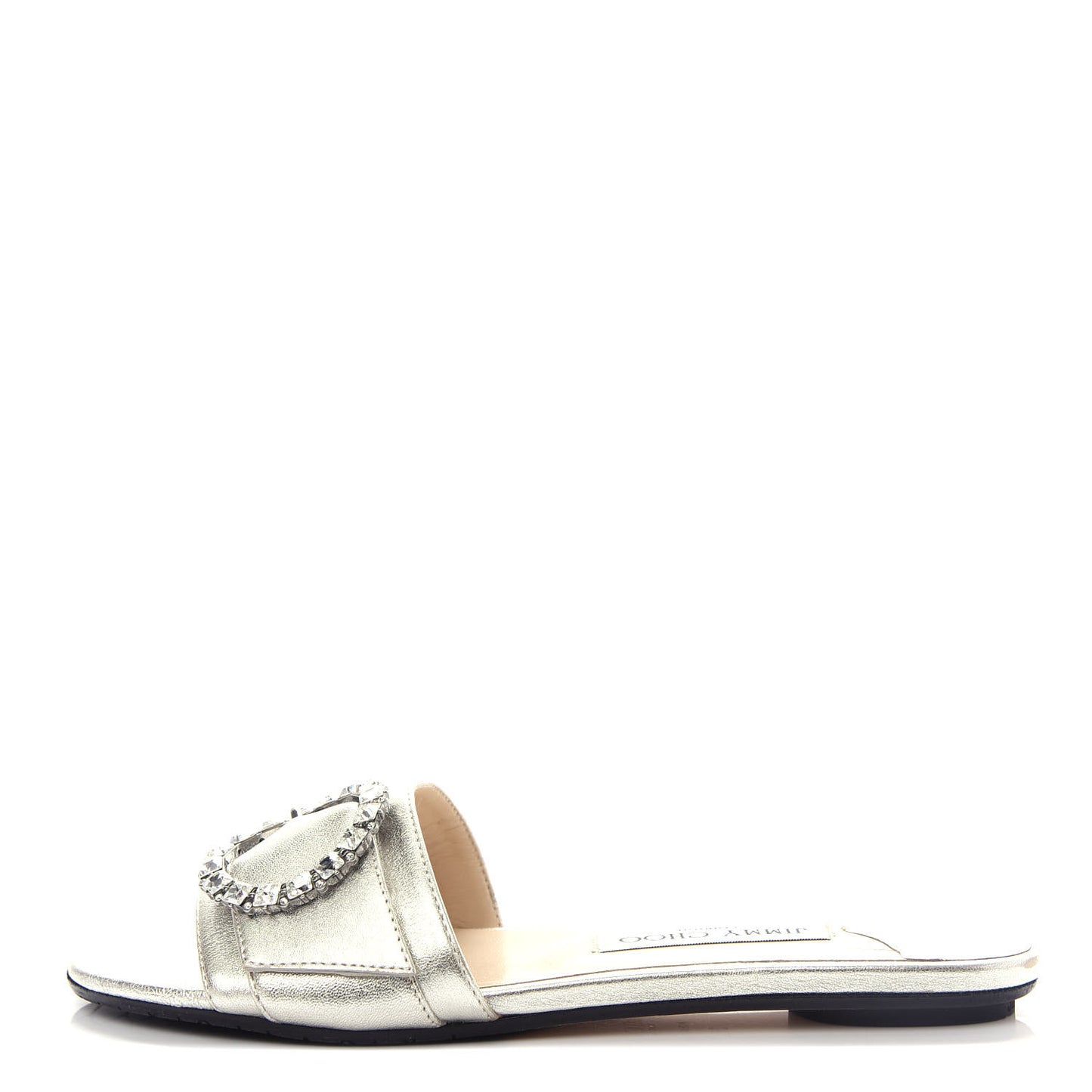Metallic Nappa Granger 173 Flat Sandals 36.5 Silver Crystal