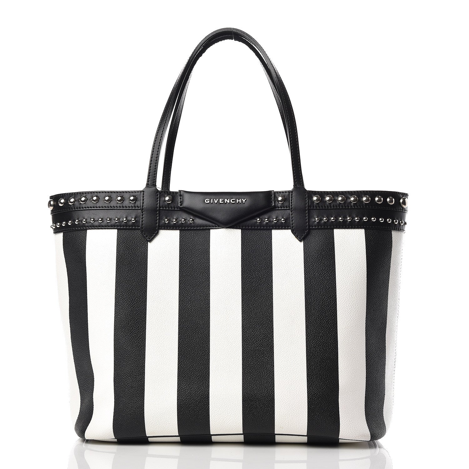 Givenchy Coated Canvas Striped Large Antigona Tote Black White 4 of 23