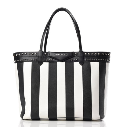 Givenchy Coated Canvas Striped Large Antigona Tote Black White 4 of 23