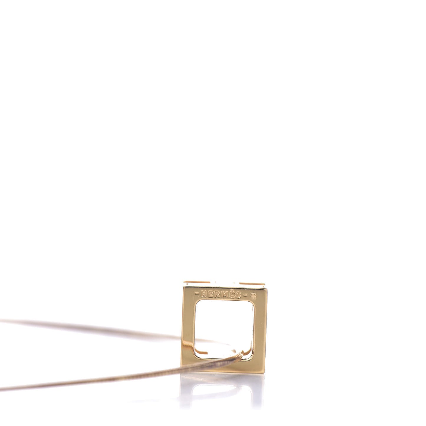 Gold Lacquered Cage d'H Pendant Necklace Black