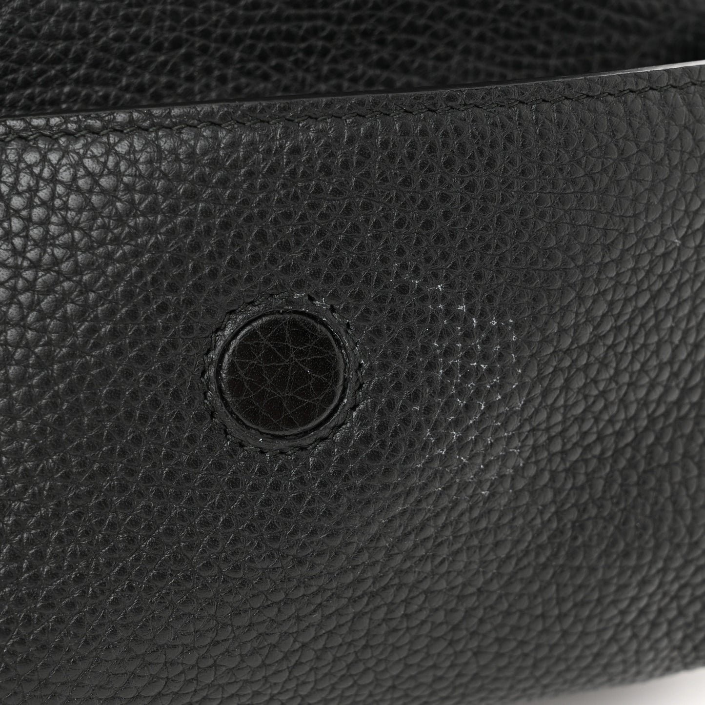 Pebbled Calfskin Soho Flap Belt Bag Black