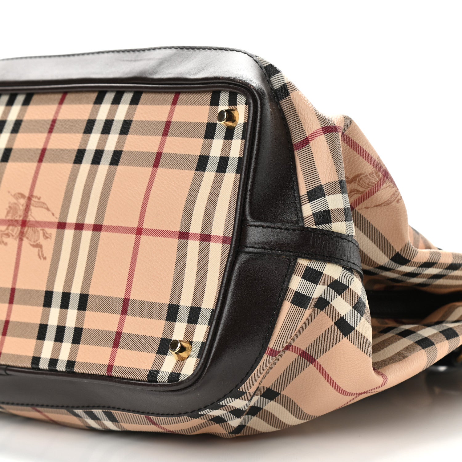 Burberry Haymarket Check Medium Golderton Tote Chocolate 10 of 16
