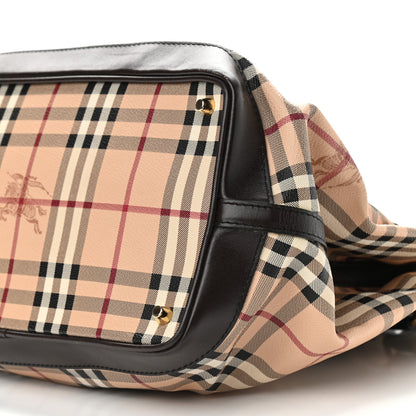 Burberry Haymarket Check Medium Golderton Tote Chocolate 10 of 16