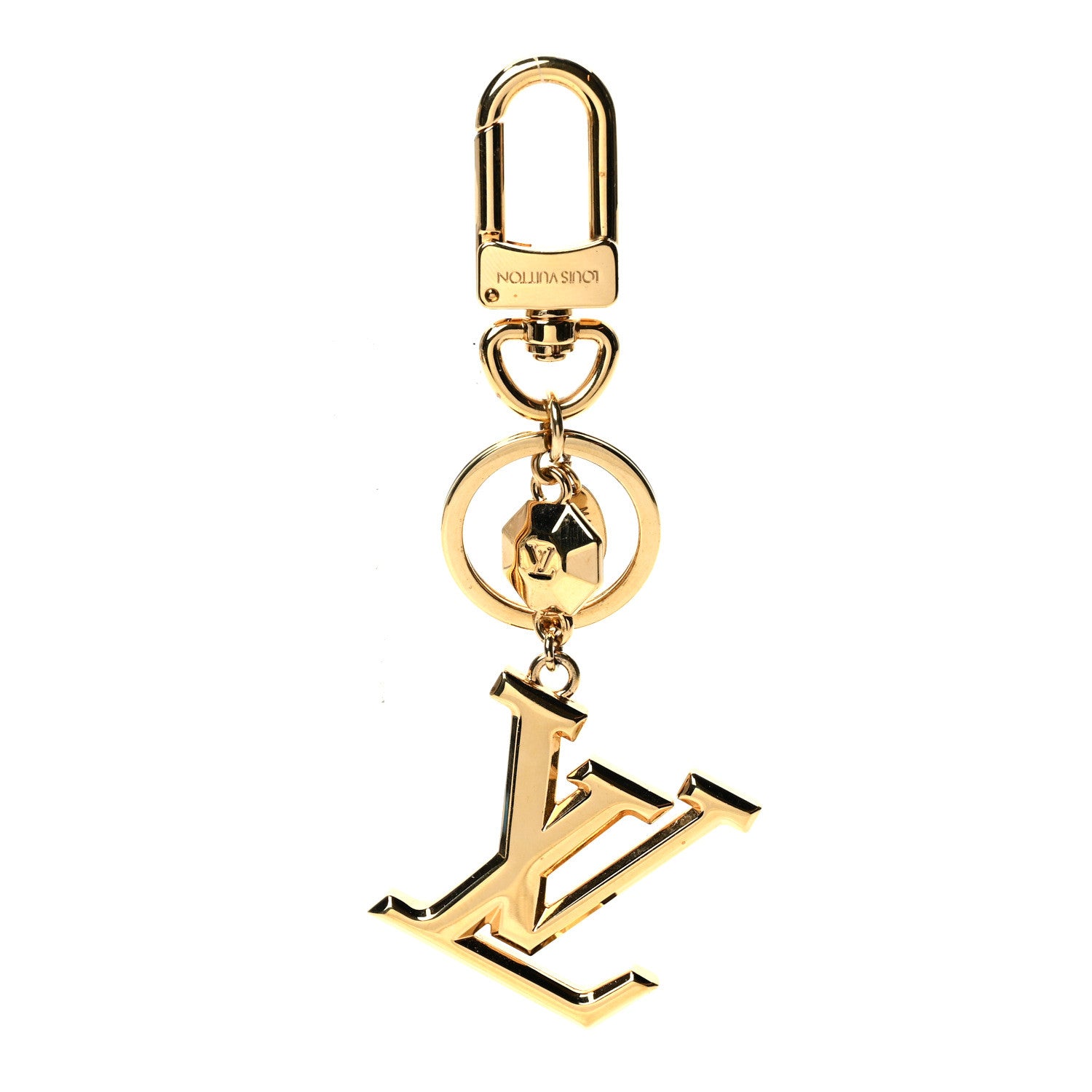 Louis Vuitton LV Facettes Bag Charm Key Holder Gold 1 of 4