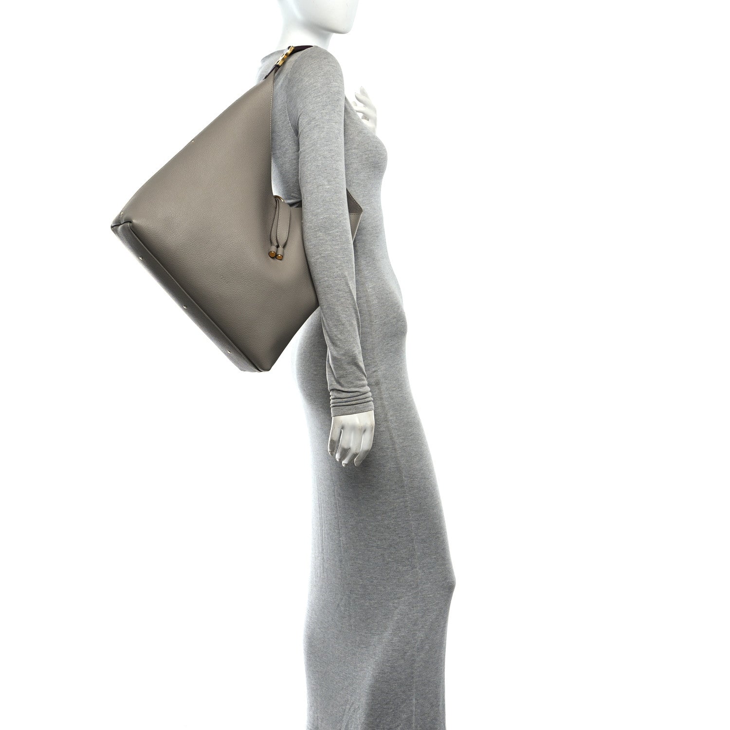 Chloe Grained Calfskin Marcie Hobo Bag Motty Grey 2 of 10
