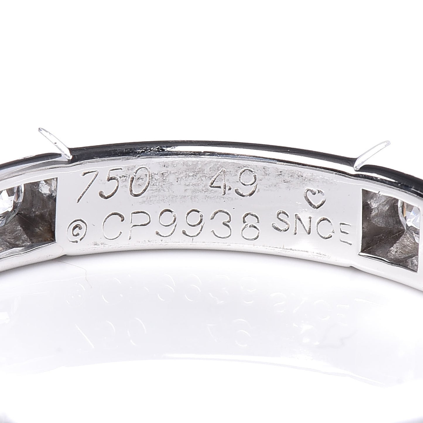 18K White Gold Diamond Lanieres Half Eternity Band Ring 49 5