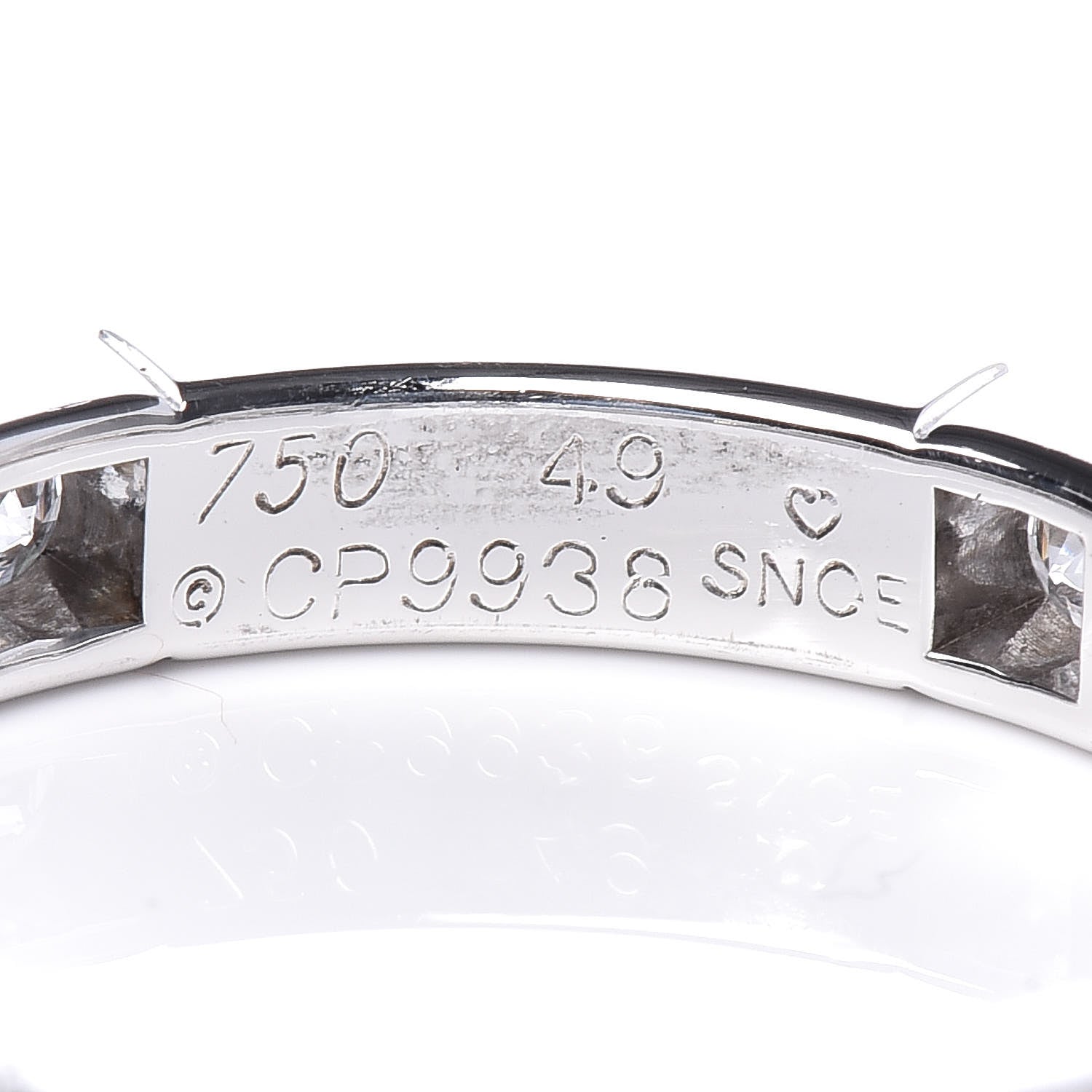 Cartier 18K White Gold Diamond Lanieres Half Eternity Band Ring 49 5 4 of 5